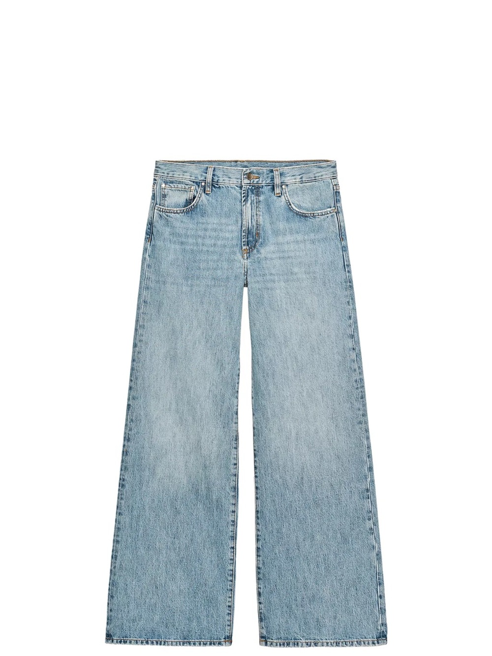 Zara Light Blue Wide-Leg High-Rise Jeans